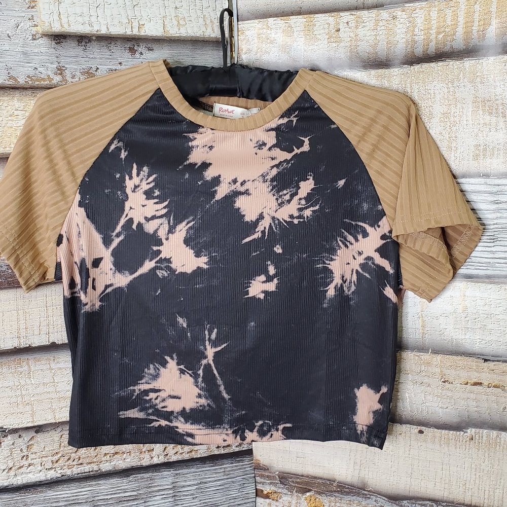 Romwe Cropped Tie Dye Top